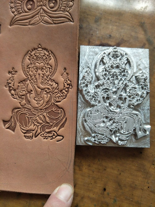 Unique Leather Work - Ganesha pattern Hand-work unique design leather