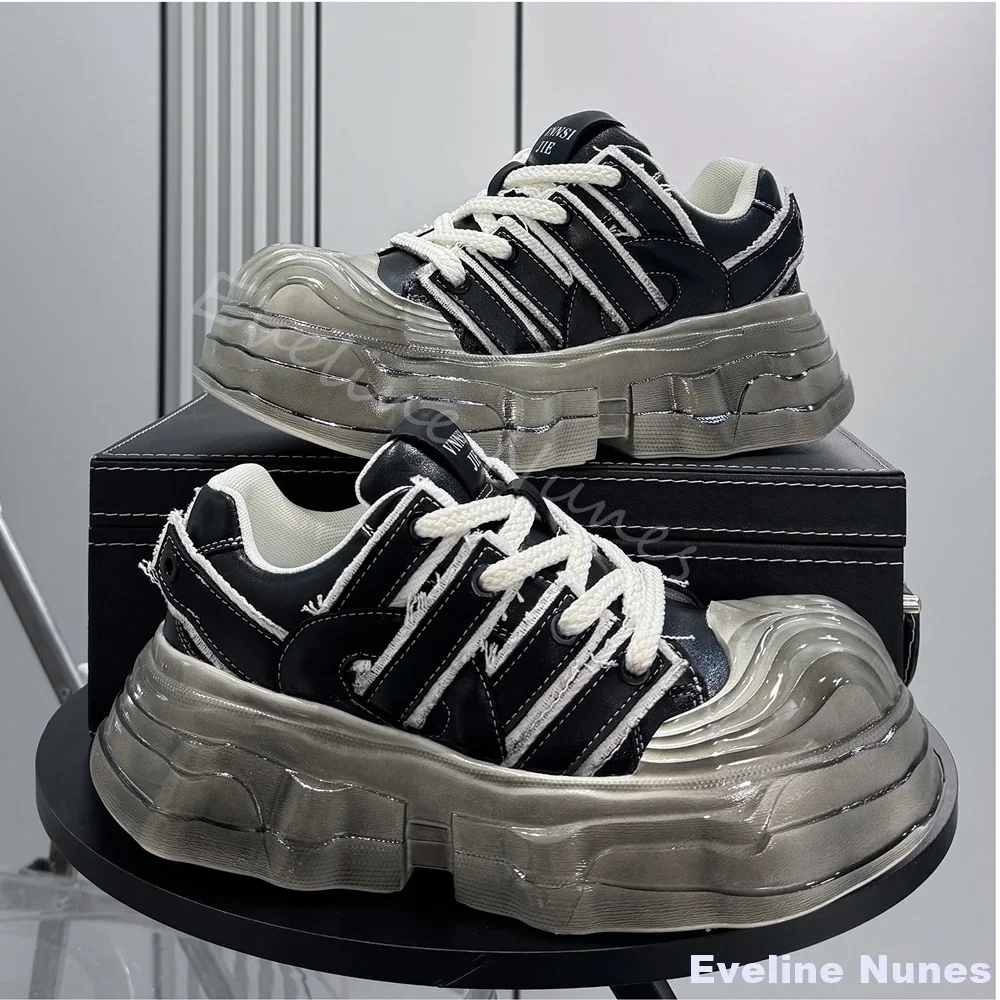 Transparent Platform Sneakers  - Unique Leather Work 评论和价格