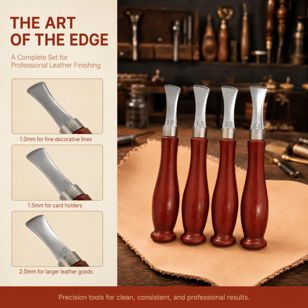 4pcs Precision Beveler Leather - Leatherwork Edge Creaser 评论和价格