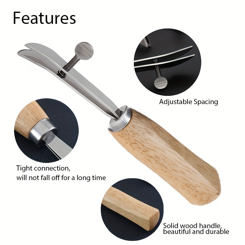 1pc Adjustable Width Leather E - Leatherwork Edge Creaser 评论和价格