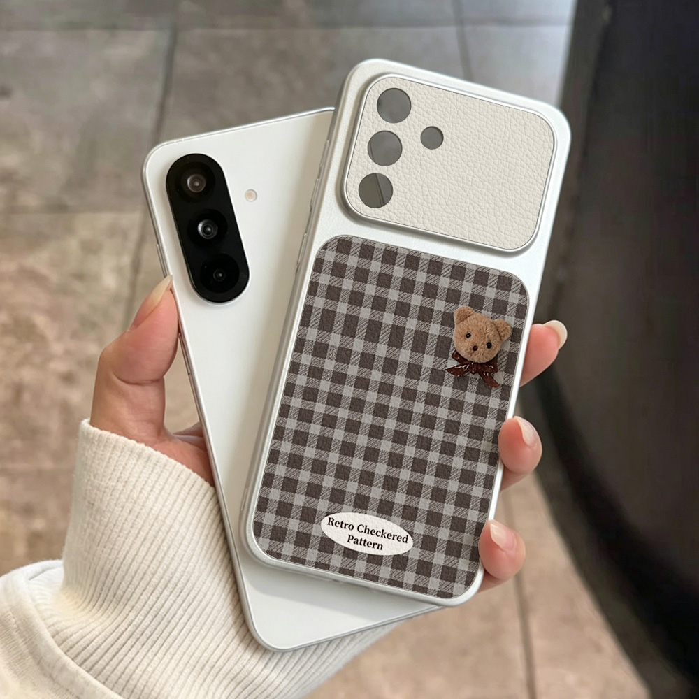 Cute Bear Phone Case For Samsu - Leatherwork Drawing 评论和价格