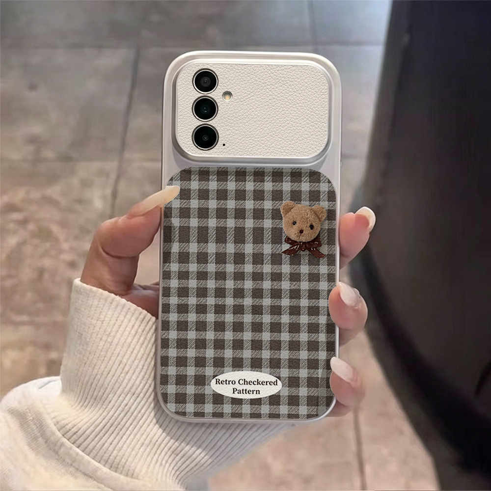Cute Bear Phone Case For Samsu - Leatherwork Drawing 评论和价格