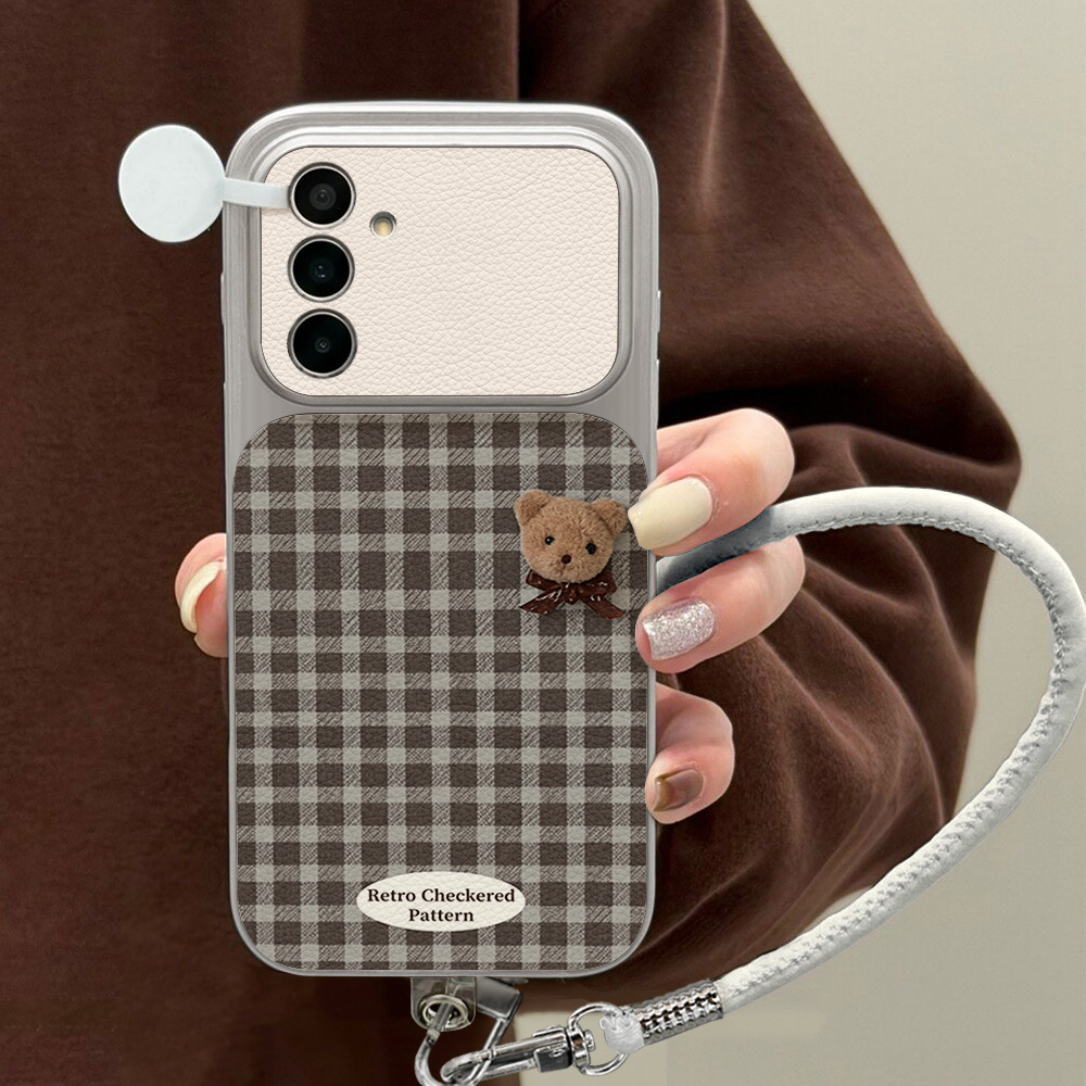 Cute Bear Phone Case For Samsu - Leatherwork Drawing 评论和价格