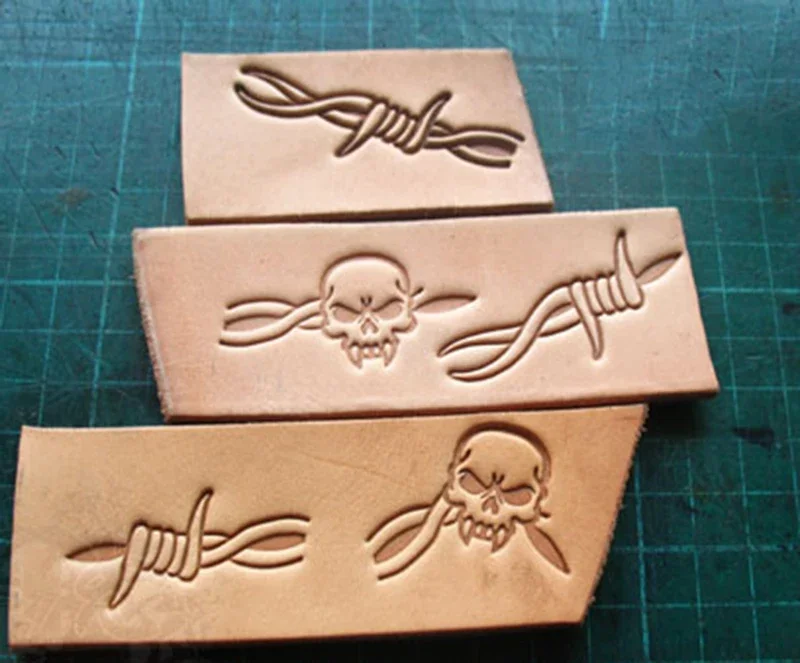 5pcs Thorns and skull pattern  - Unique Leather Work 评论和价格